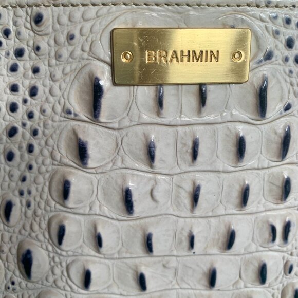 2 ITEMS HTF Brahmin Marble (navy) Medium Asher tote with Anna clutch/wristlet - Picture 7 of 16